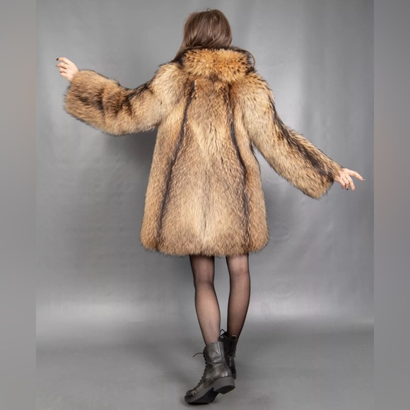 Real Finn Raccoon Luxury Fur Coat Size M - Picture 11 of 17